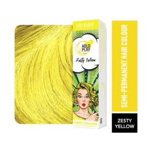 Streax Professional Hold & Play Funky Hair Color - Zesty Yellow (100 g) - Streax Professional