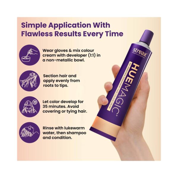 Streax Professional HueMagic Permanent Hair Color - Brown 4 (90 g) - Streax Professional