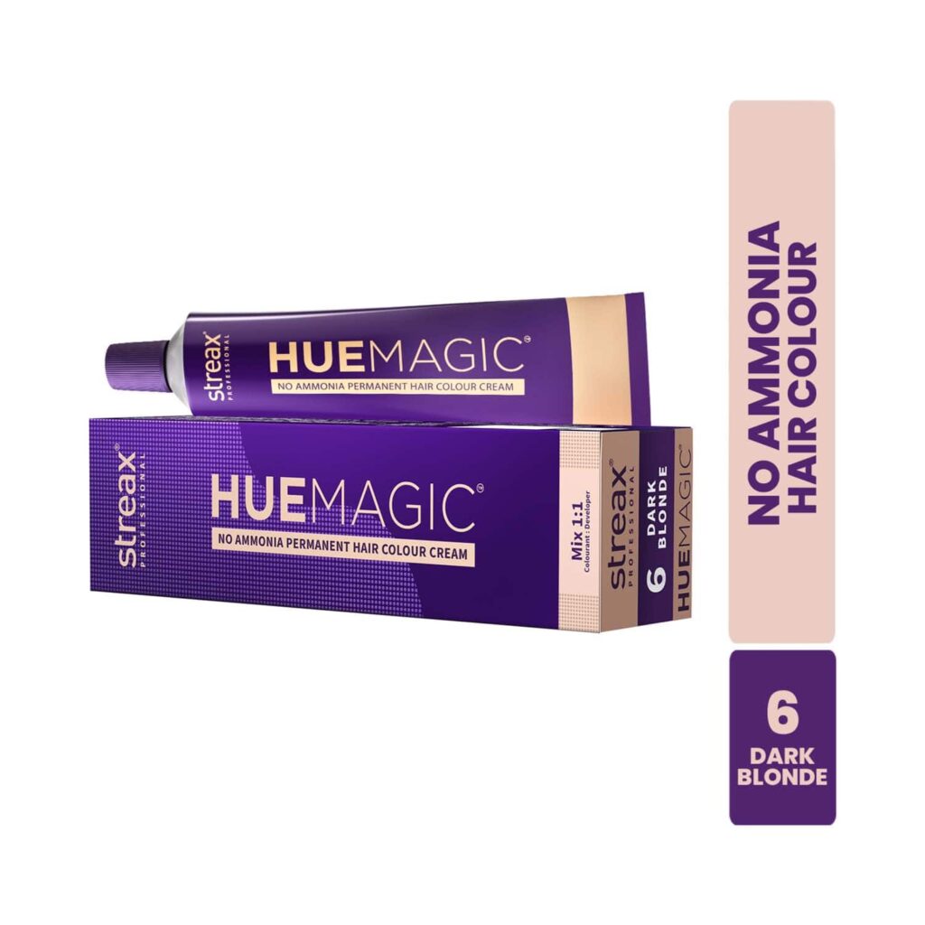 Streax Professional HueMagic Permanent Hair Color - Dark Blonde 6 (90 g) - Streax Professional