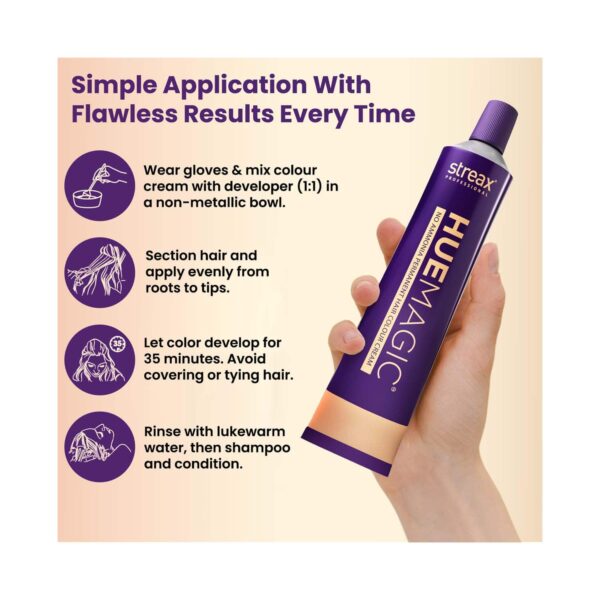Streax Professional HueMagic Permanent Hair Color - Light Brown 5 (90 g) - Streax Professional