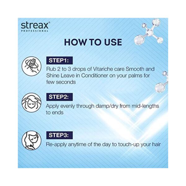 Streax Professional Vitarich Care Smooth & Shine Leave-In-Conditioner (100ml) - Streax Professional