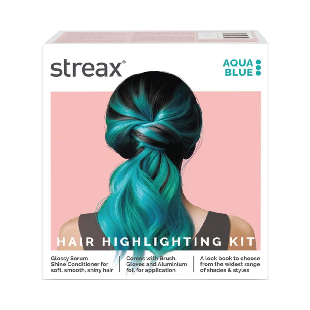 Streax Ultralights Hair Color Highlight Kit - Aqua Blue (180 g) - Streax