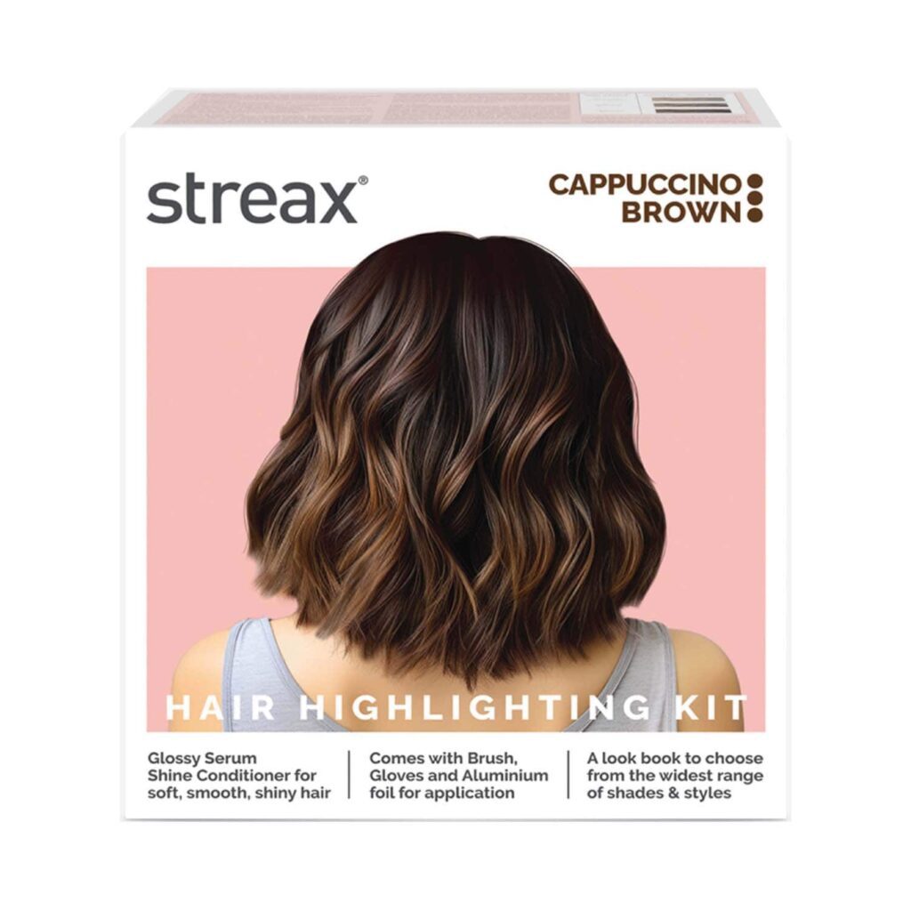 Streax Ultralights Hair Color Highlight Kit - Cappuccino Brown (180 g) - Streax