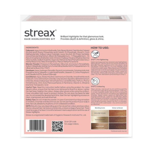 Streax Ultralights Hair Color Highlight Kit - Cappuccino Brown (180 g) - Streax