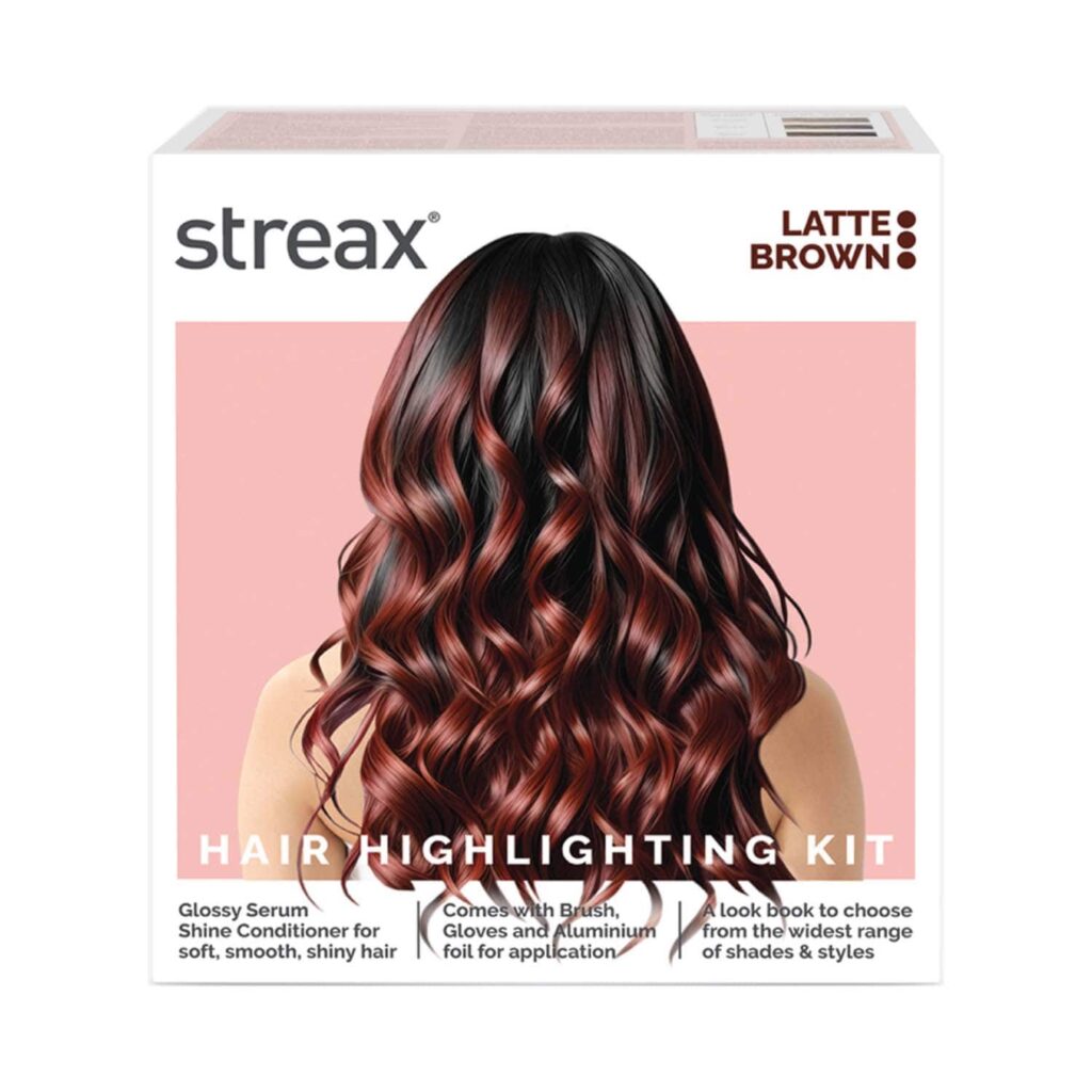 Streax Ultralights Hair Color Highlight Kit - Latte Brown (180 g) - Streax
