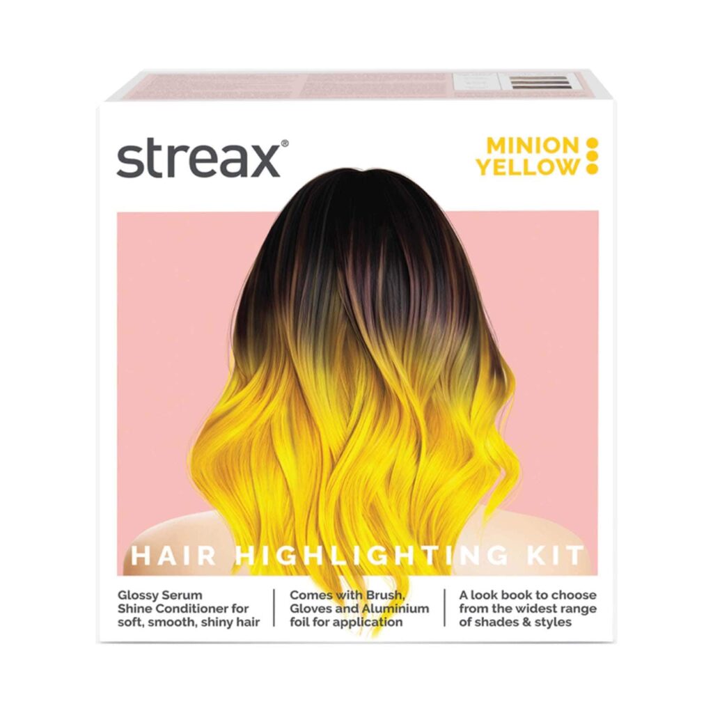 Streax Ultralights Hair Color Highlight Kit - Minion Yellow (180 g) - Streax