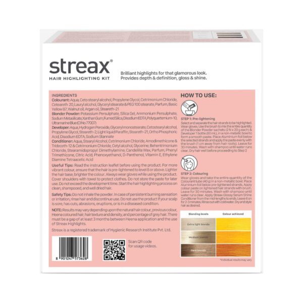 Streax Ultralights Hair Color Highlight Kit - Minion Yellow (180 g) - Streax