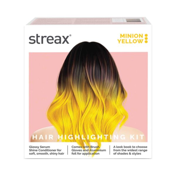Streax Ultralights Hair Color Highlight Kit - Minion Yellow (180 g) - Streax