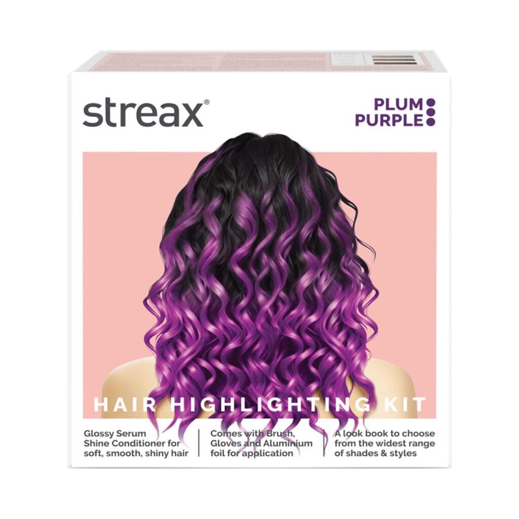 Streax Ultralights Hair Color Highlight Kit - Plum Purple (180 g) - Streax