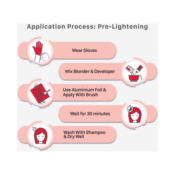 Streax Ultralights Hair Color Highlight Kit - Scarlet Red (180 g) - Streax