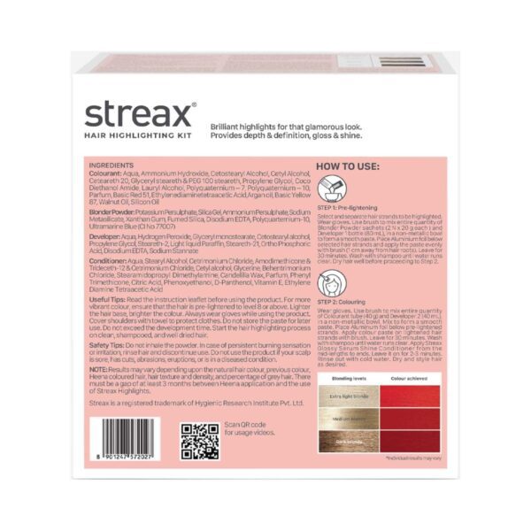 Streax Ultralights Hair Color Highlight Kit - Scarlet Red (180 g) - Streax