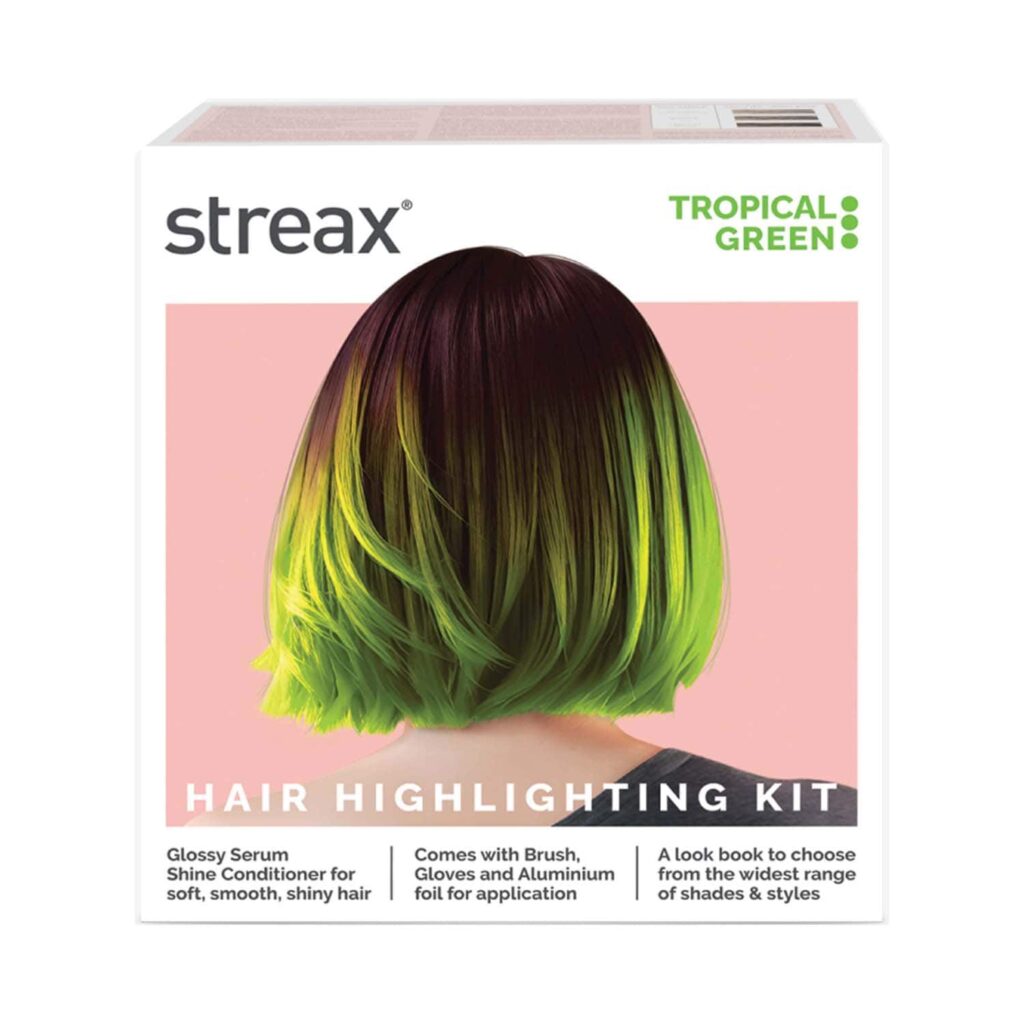 Streax Ultralights Hair Color Highlight Kit - Tropical Green (180 g) - Streax