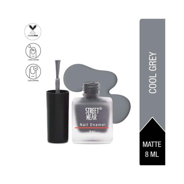 STREETWEAR Matte Nail Enamel - Cool Grey (8ml) - STREETWEAR