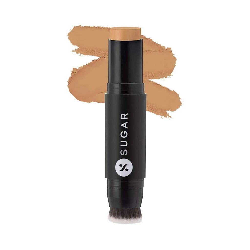 SUGAR Cosmetics Ace Of Face Foundation Stick With Inbuilt Brush - 50 Mocha (Medium Tan, Golden Undertone) (12g) - SUGAR Cosmetics