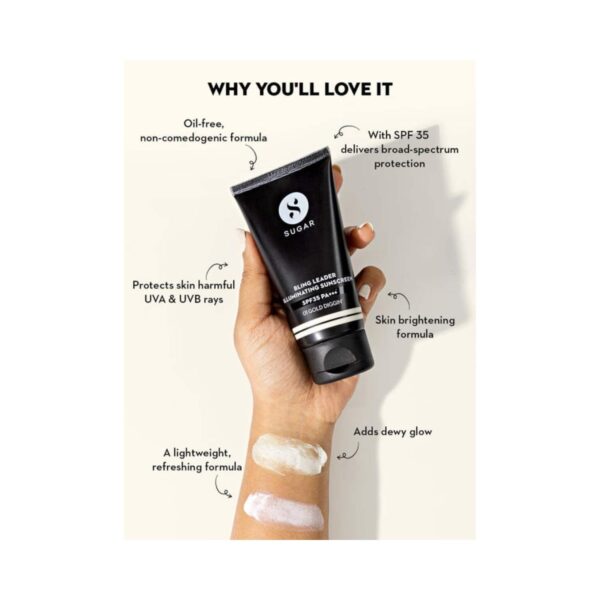 SUGAR Cosmetics Bling Leader Illuminating Sunscreen SPF 35 Pa+++ - 02 Pink Trippin (50g) - SUGAR Cosmetics