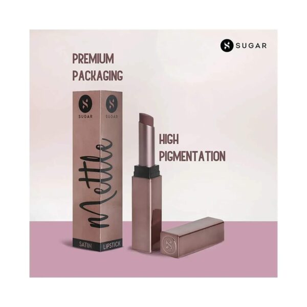 SUGAR Cosmetics Mettle Satin Lipstick - 07 Gabriella (Soft Dusty Nude) (2.2g) - SUGAR Cosmetics