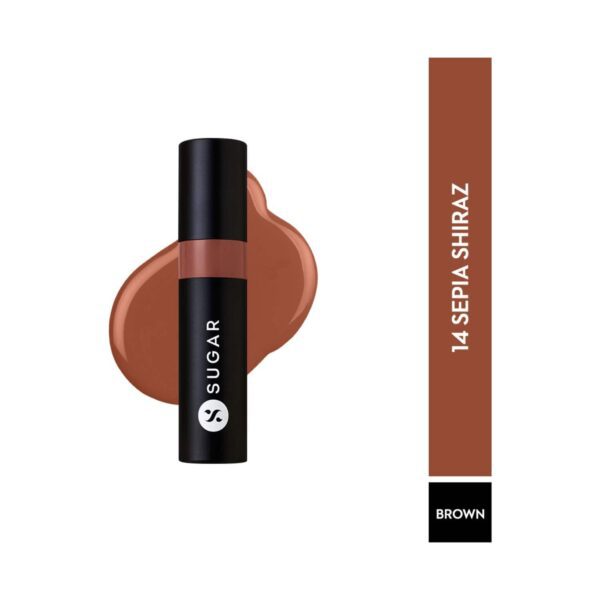 SUGAR Cosmetics Partner In Shine Transferproof Lip Gloss - 14 Sepia Shiraz (3 ml) - SUGAR Cosmetics