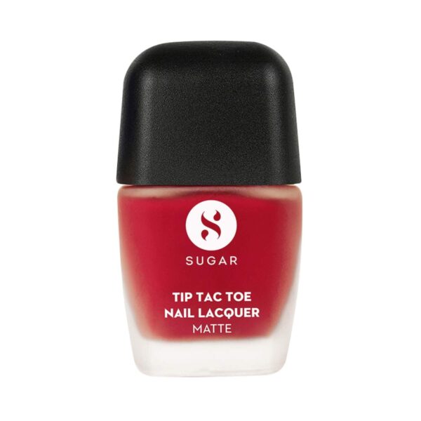 SUGAR Cosmetics Tip Tac Toe Nail Lacquer Matte 37 - Red Of Roses (10 ml) - SUGAR Cosmetics