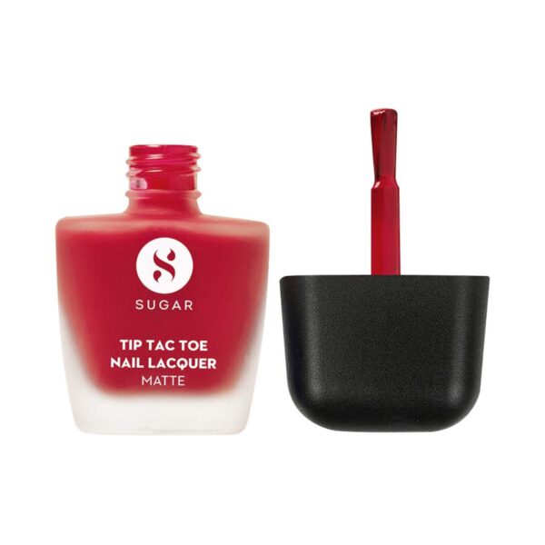 SUGAR Cosmetics Tip Tac Toe Nail Lacquer Matte 37 - Red Of Roses (10 ml) - SUGAR Cosmetics