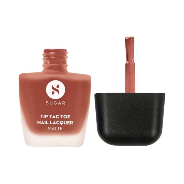 SUGAR Cosmetics Tip Tac Toe Nail Lacquer Matte 41 - Bow Brown (10 ml) - SUGAR Cosmetics