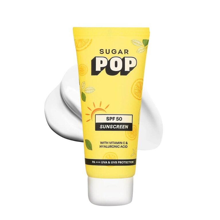 SUGAR POP SPF 50 Sunscreen with Vitamin C and Hyaluronic Acid - 50 gms - Lightweight | Non-greasy | No white cast | Suits all skin types