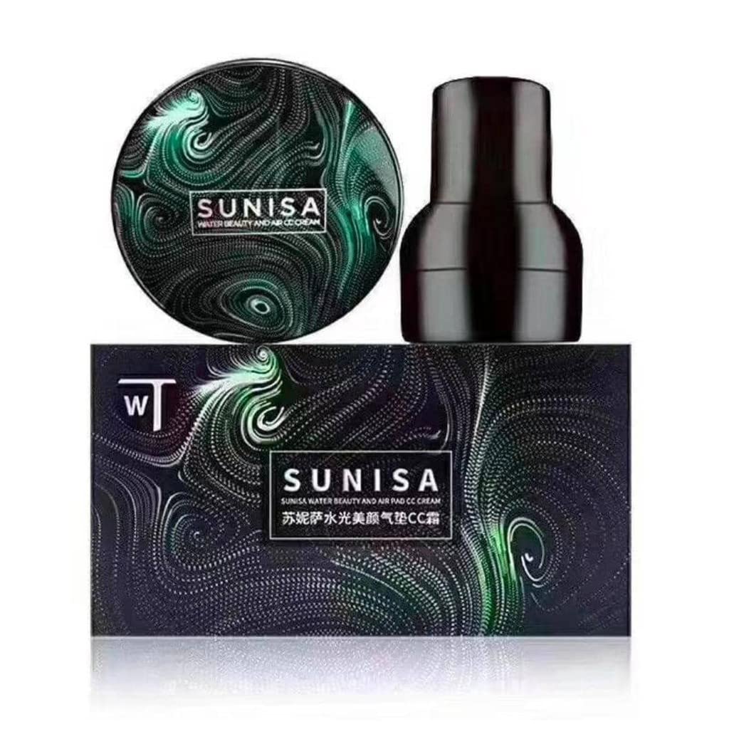 SUNISA Air Cushion BB Cream Isolation Nude Concealer Waterproof Matte Liquid Foundation for All Skin Types CC Full Coverage, 20G, 1 Count