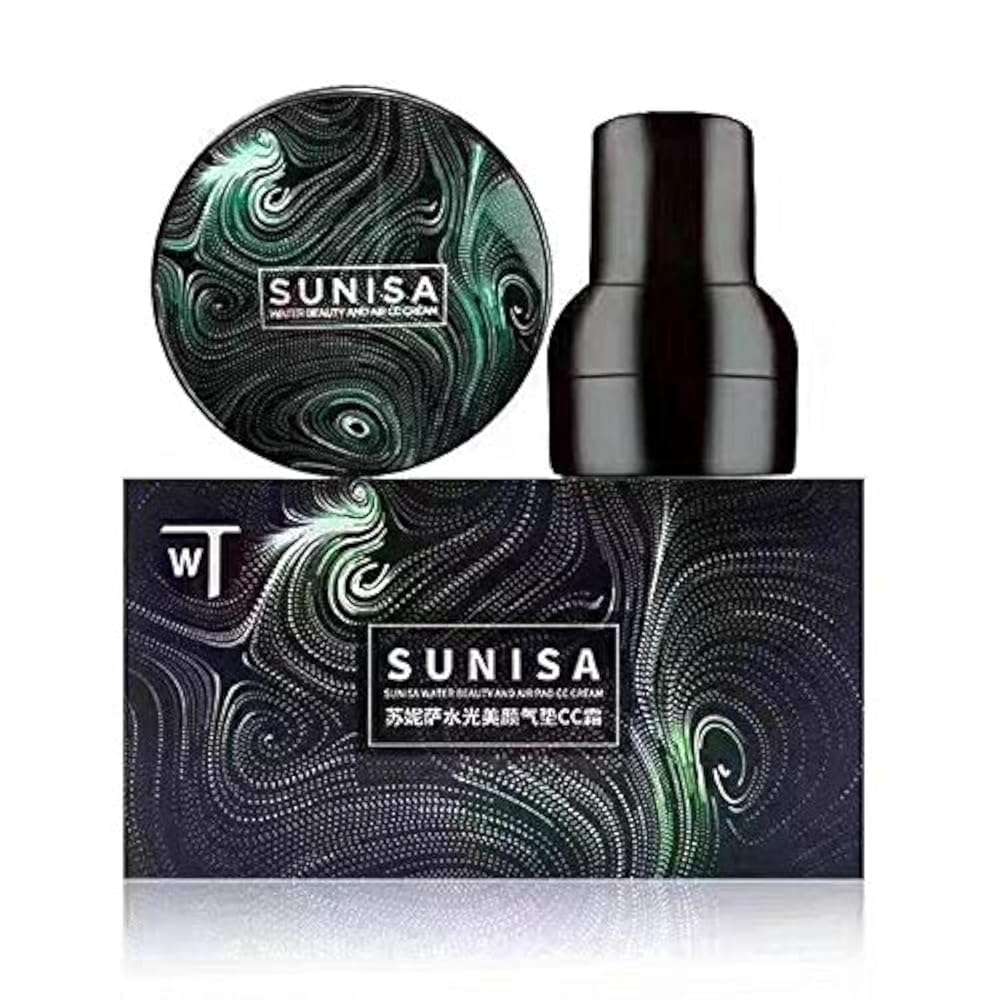 SUNISA BB And CC Cream Foundation With Mushroom Head Air Cushion 20G And Blush Brush For Makeup, Foundation Blusher Brush For Blending Liquid, Compact Powder Brush (Pack of 1),...