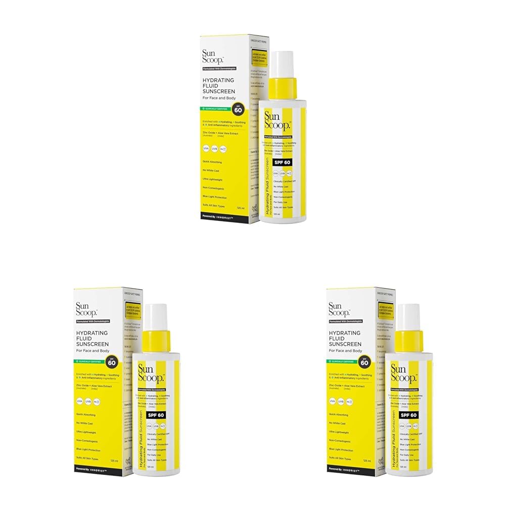 SunScoop Hydrating Face & Body Fluid Sunscreen Spray | SPF 60 PA++++ | Water Resistant With Zinc Oxide | Broad Spectrum, No White Cast, Non-Comedogenic Quick Absorbing | For Men...