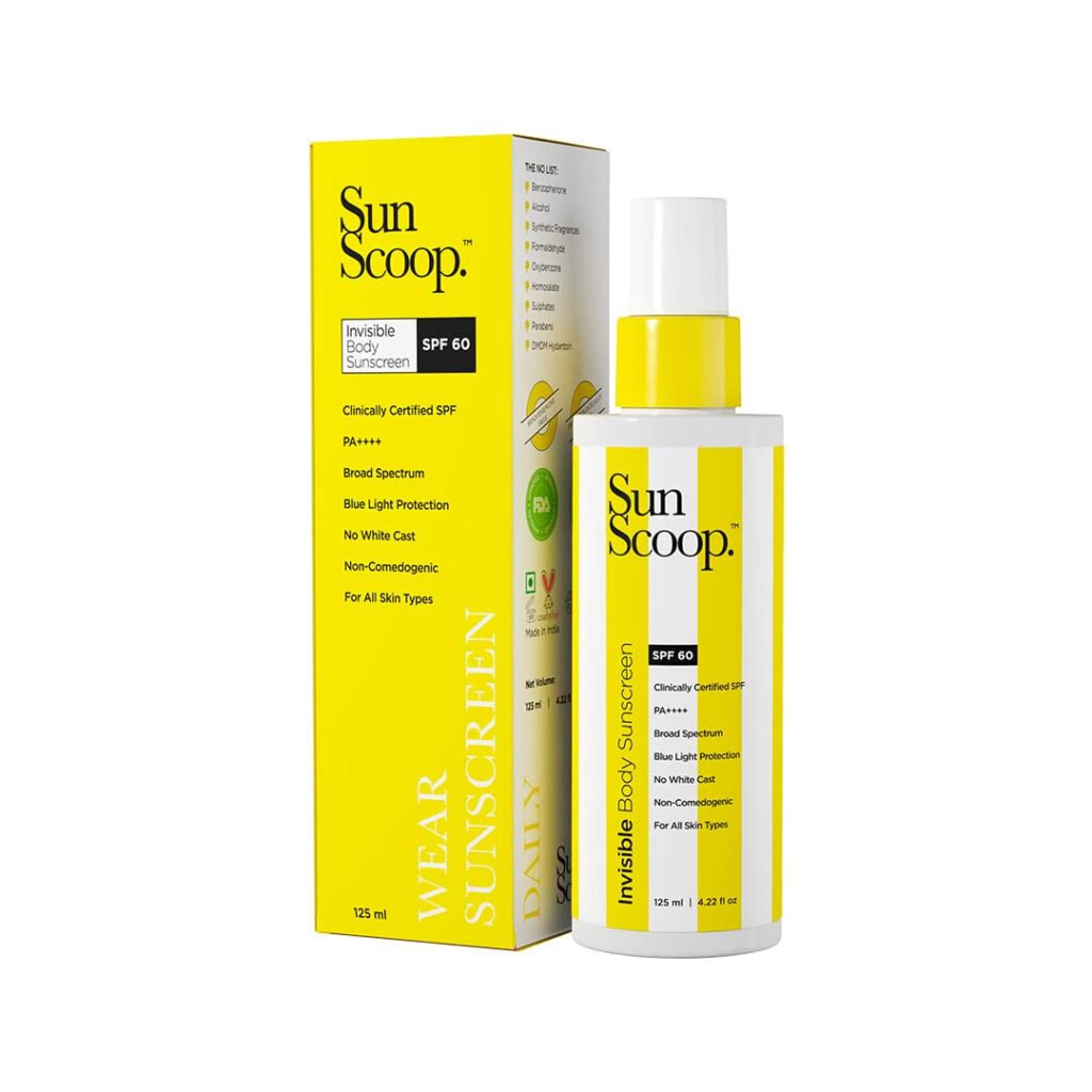 SunScoop Invisible Body SPF 60 PA++++ Sunscreen Spray For Women & Men With UV Filters Avobenzone & Octocrylene | Non-Comedogenic, Broad Spectrum, No White Cast | For Oily & Dry...