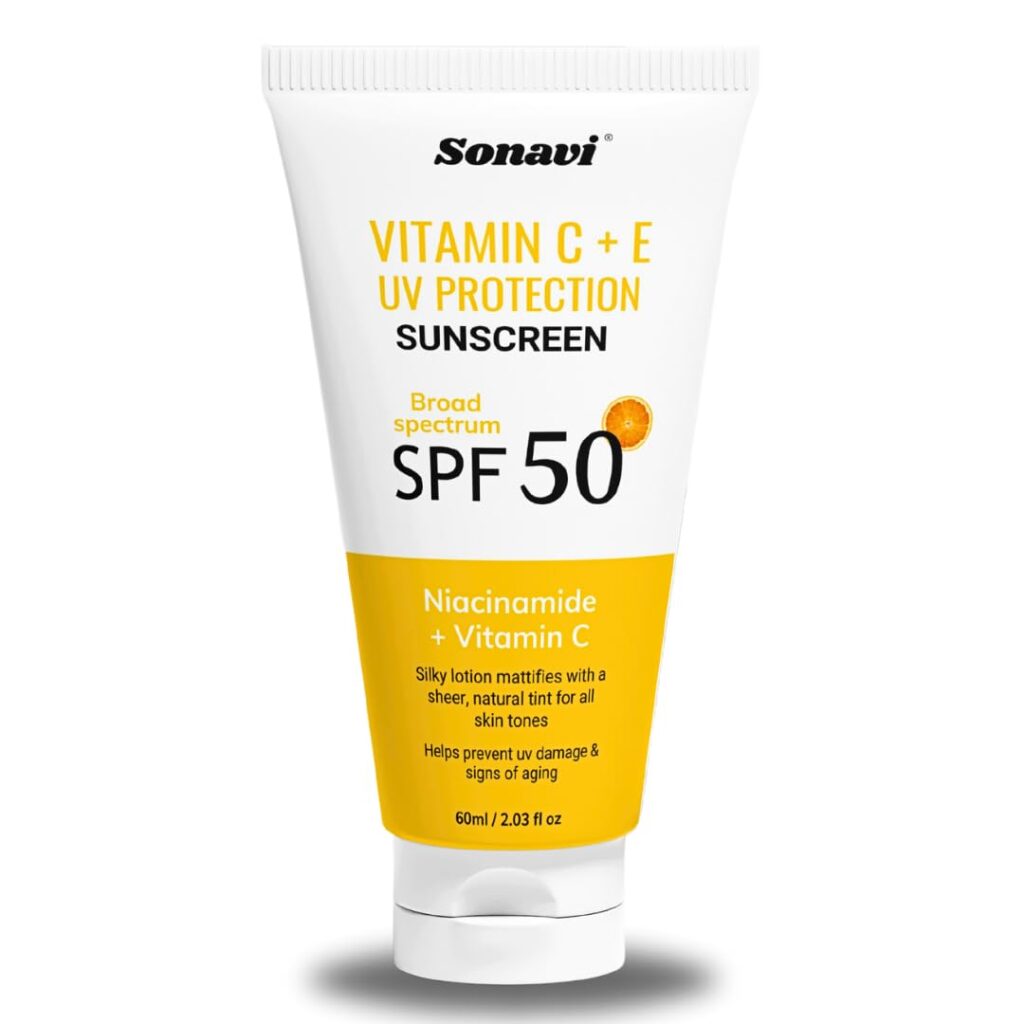 Sunscreen SPF 50 with, For Men & Women Niacinamide + Vitamin C, For Men & Women, Non-Greasy, Suitable for All Skin Type (Pack 1)