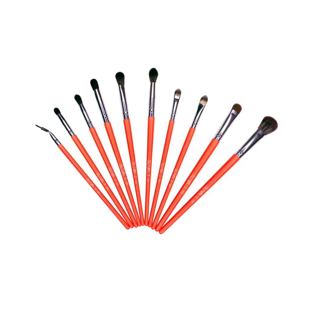 SUVA Beauty Essential Eye Neon Brush Set - (10Pcs) - SUVA Beauty