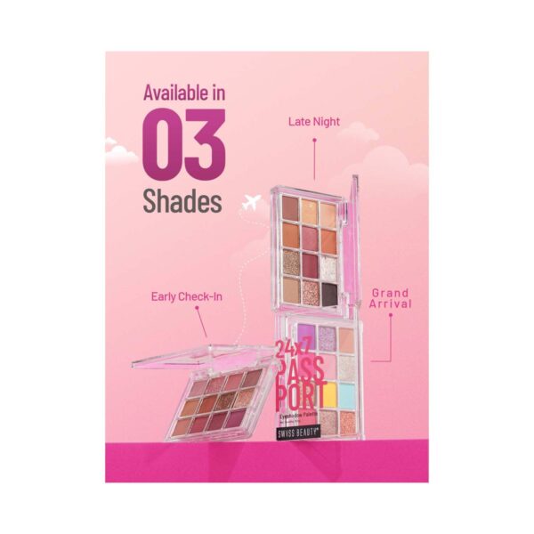 Swiss Beauty 24/7 Passport Eyeshadow Palette - Late Nights (10.5 g) - Swiss Beauty