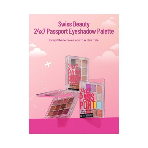 Swiss Beauty 24/7 Passport Eyeshadow Palette - Late Nights (10.5 g) - Swiss Beauty