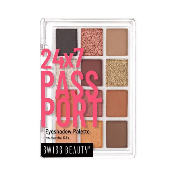 Swiss Beauty 24/7 Passport Eyeshadow Palette - Late Nights (10.5 g) - Swiss Beauty