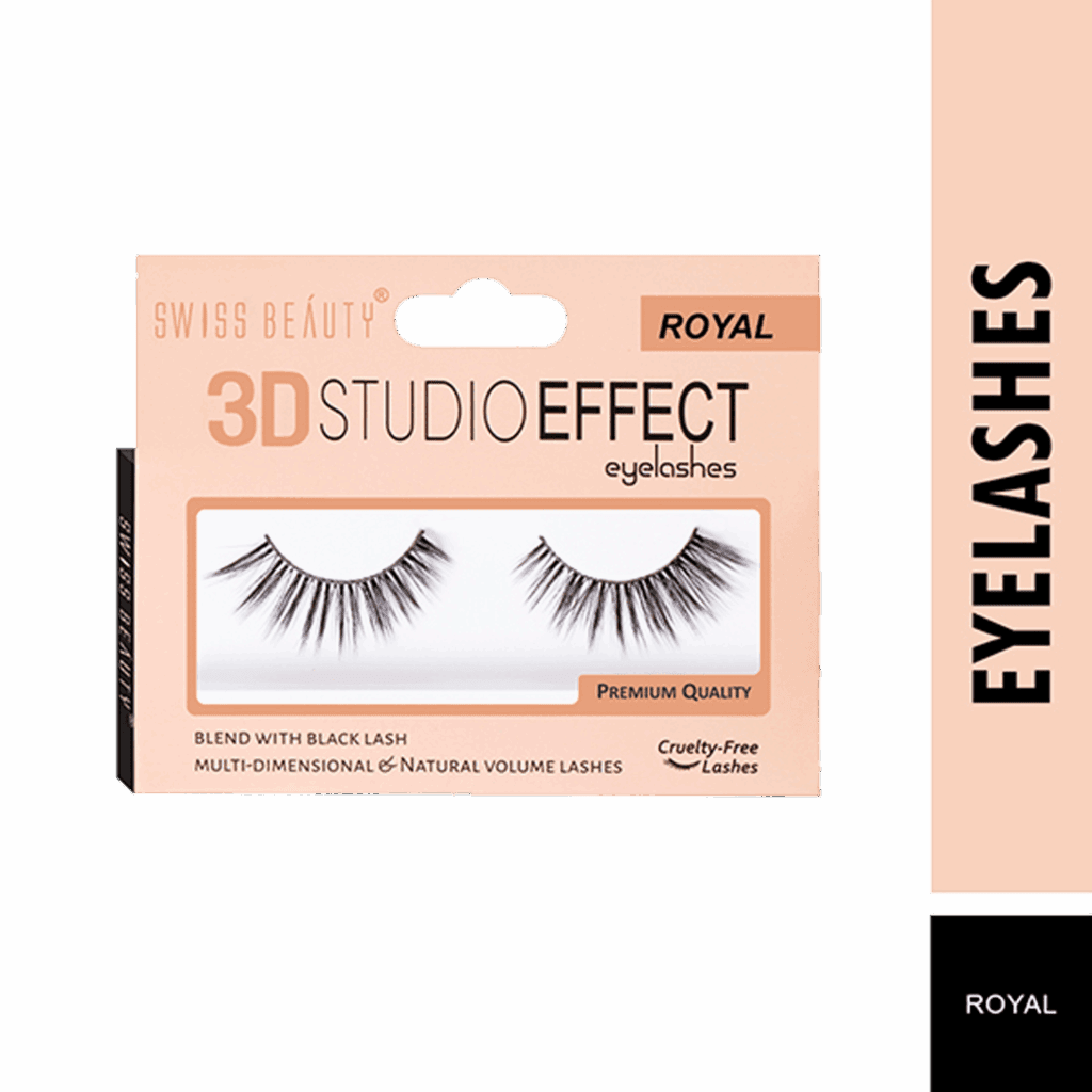 Swiss Beauty 3D Studio Effect Royal Eyelashes - Black (2Pcs) - Swiss Beauty