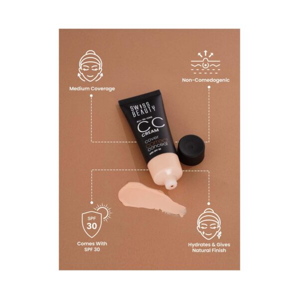 Swiss Beauty All-In-One CC Cream - Soft Ivory (25 g) - Swiss Beauty