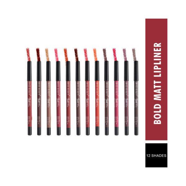 Swiss Beauty Bold Matt Lip Liner - Multi-Color (12Pcs) - Swiss Beauty