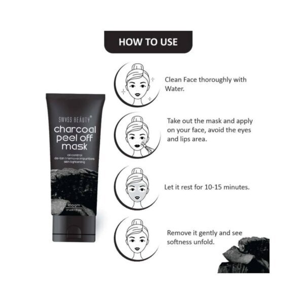 Swiss Beauty Charcoal Peel Off Mask - (100g) - Swiss Beauty
