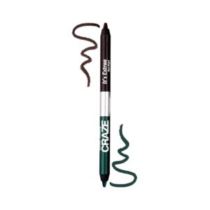 SWISS BEAUTY Craze It's Extraa Duo Matte Pencil Kajal with Vitamin E | 2-in-1 Shades | Highly Pigmented | Smudge-Proof | With Precise Tip | Shade- Dynasty, 2.6g |,Black