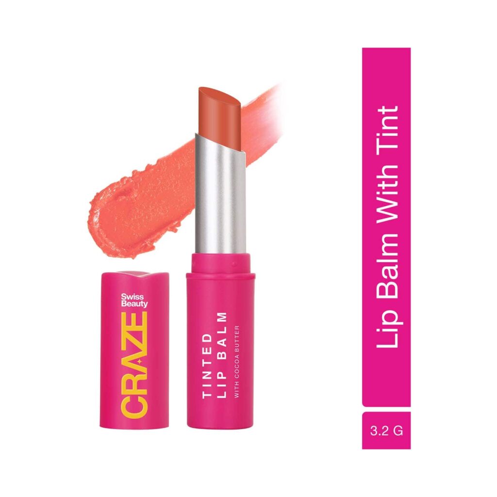 Swiss Beauty Craze Tinted Lip Balm - Fresh Orange (3.2 g) - Swiss Beauty