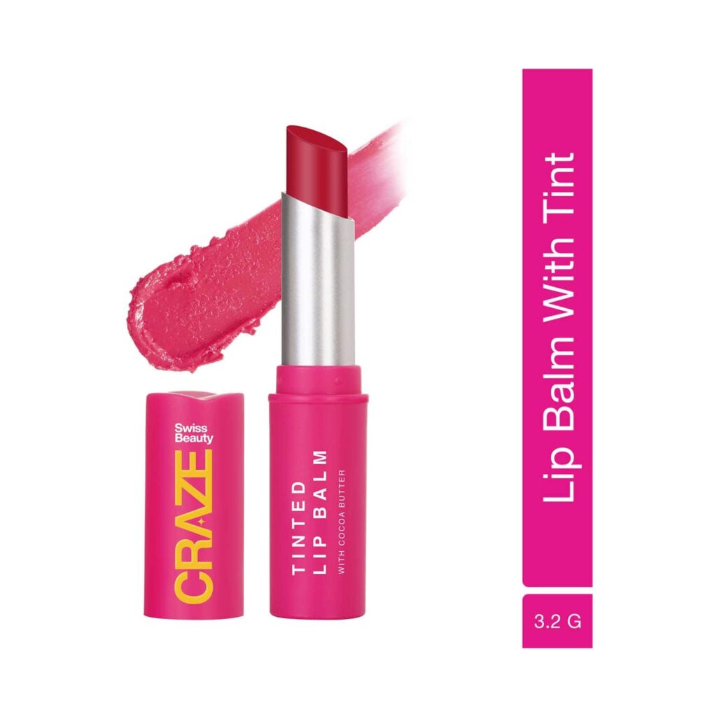 Swiss Beauty Craze Tinted Lip Balm - Sugar Rose (3.2 g) - Swiss Beauty