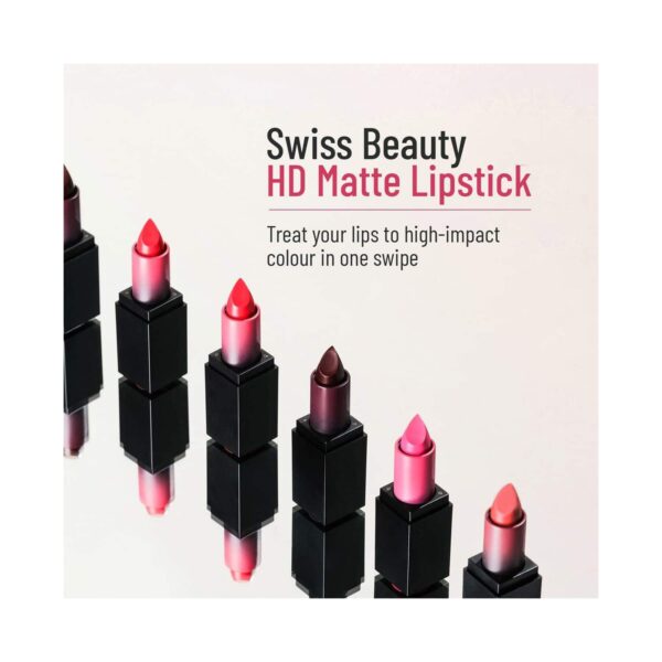 Swiss Beauty HD Matte Lipstick - Dynamite Berry (3.5g) - Swiss Beauty
