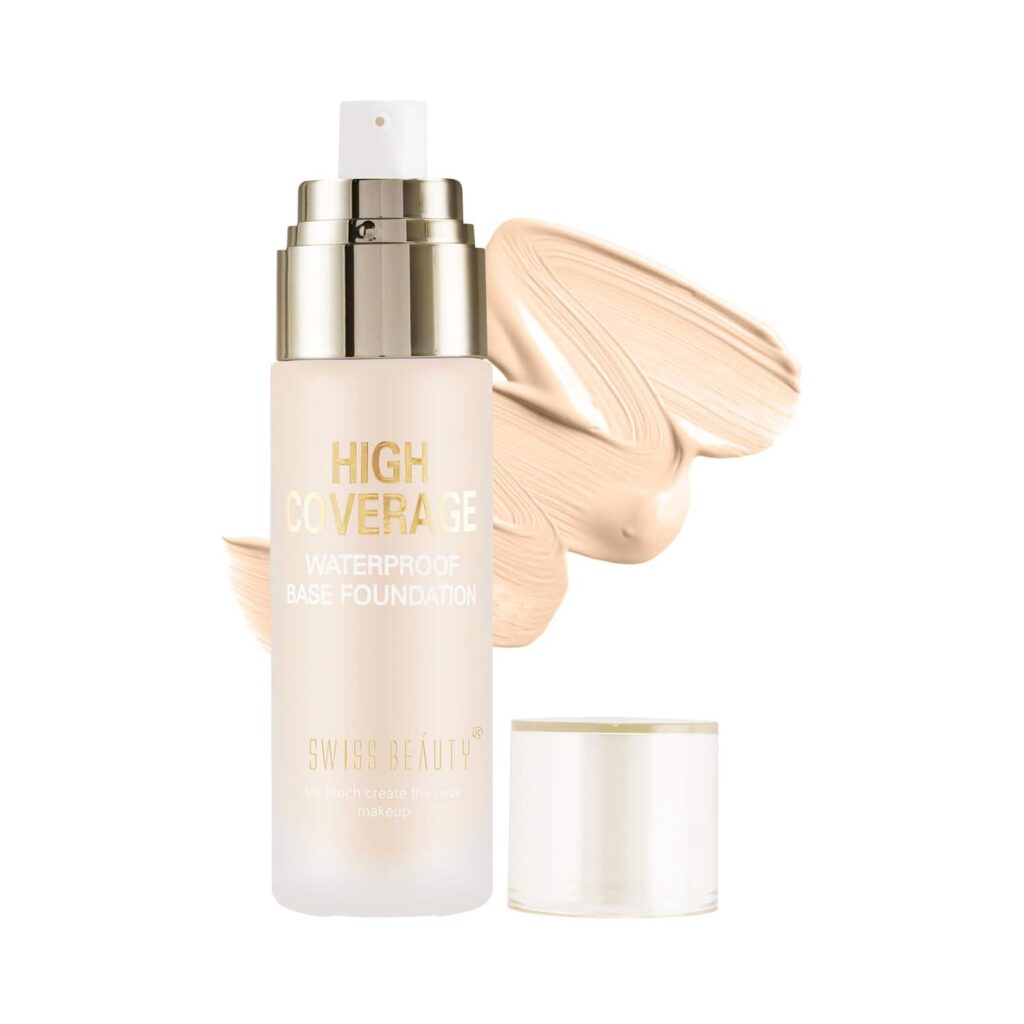 Swiss Beauty High Coverage Waterproof Base Foundation - 06 Medium Beige (55g) - Swiss Beauty