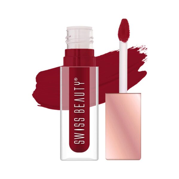 Swiss Beauty Hold Me Matte Liquid Lipstick - 28 Passionate Red (4.5ml) - Swiss Beauty