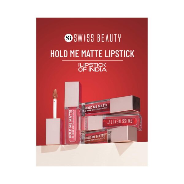 Swiss Beauty Hold Me Matte Liquid Lipstick - 28 Passionate Red (4.5ml) - Swiss Beauty