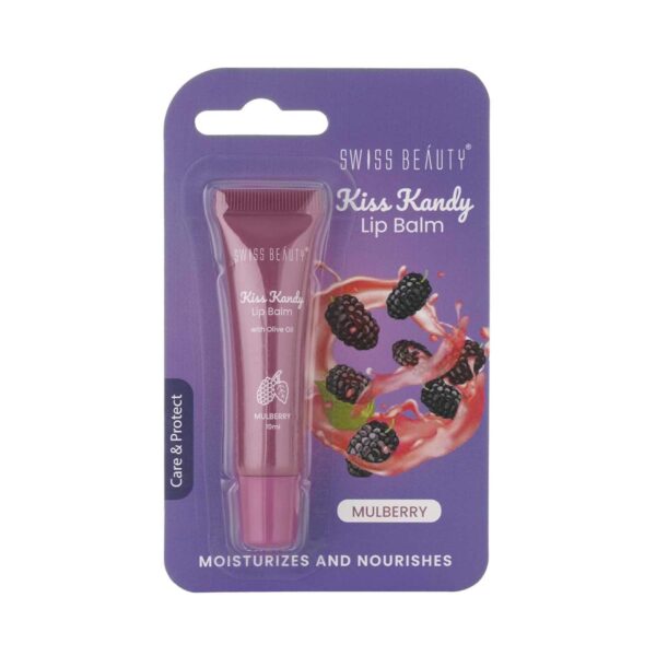Swiss Beauty Kiss Kandy Lip Balm with Olive Oil - Mulberry (10 ml) - Swiss Beauty