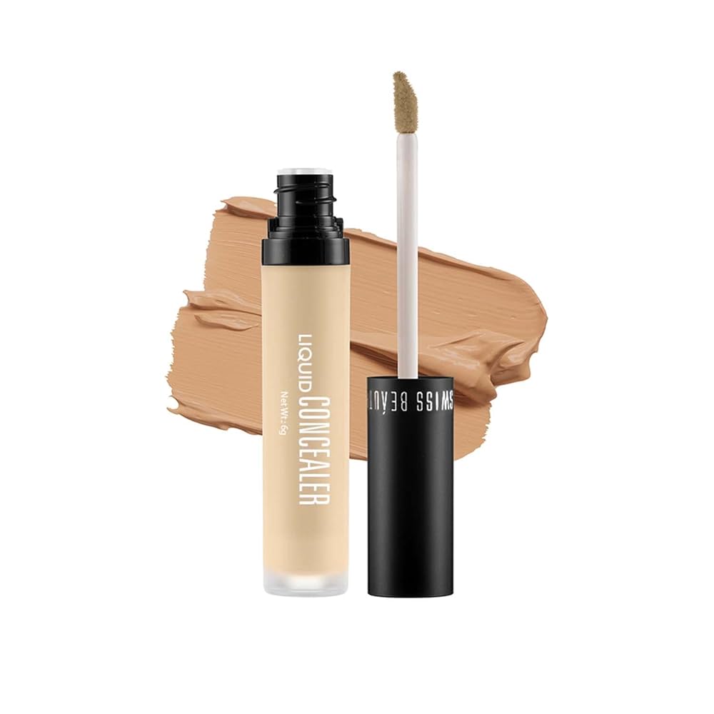 Swiss Beauty Liquid Light Weight Concealer With Full Coverage |Easily Blendable Concealer For Face Makeup With Matte Finish | Shade- Green, 6g
