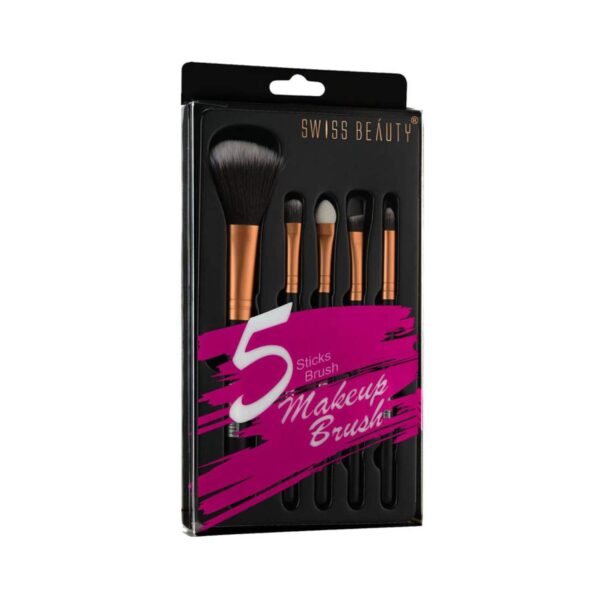 Swiss Beauty Makeup Brush - Gold (5Pcs) - Swiss Beauty