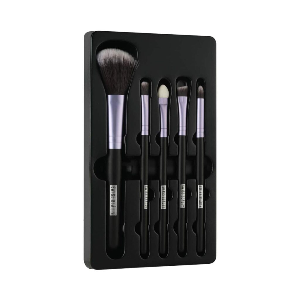 Swiss Beauty Makeup Brush - Purple (5Pcs) - Swiss Beauty