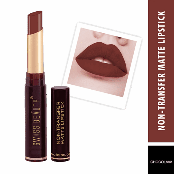 Swiss Beauty Non-Transfer Matte Lipstick - 11 Chocolava (2g) - Swiss Beauty